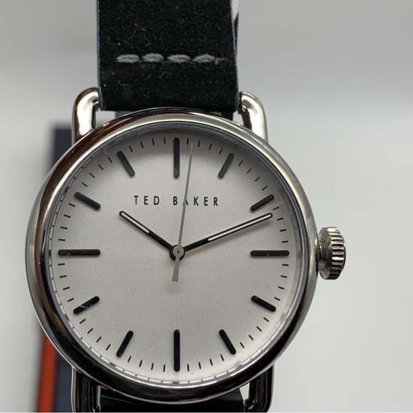 TED BAKER Tomcooa Leather Strap Watch, 40mm In Black/ White/ Silver - Picture 9 of 16